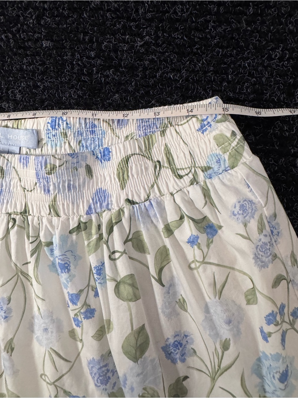 Hill House Home Florence Nap Skirt Sz L Blue White Floral Cottagecore Feminine - Picture 4 of 12